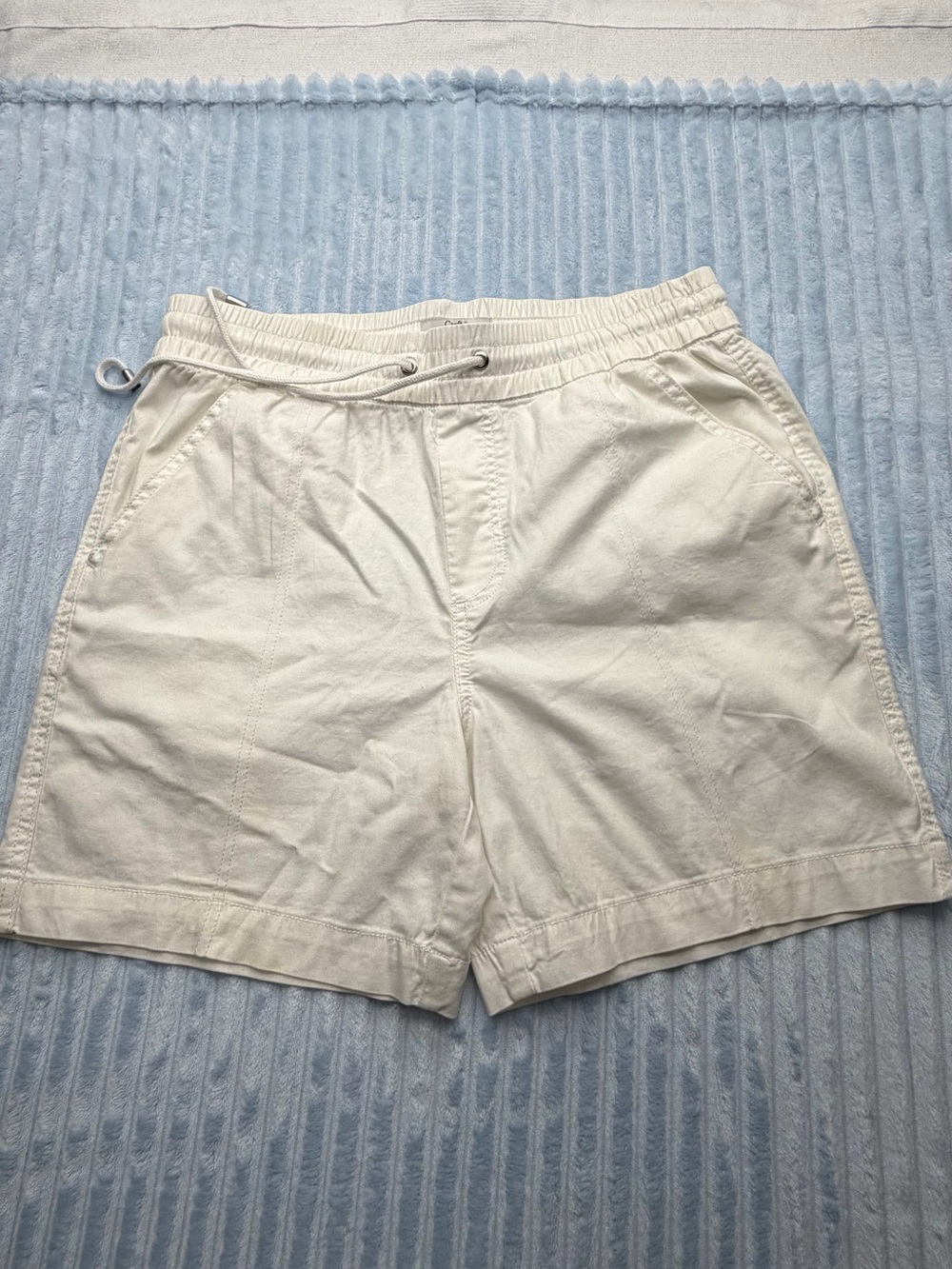 croft & barrow Men's Off-White Elastic-Waist Athletic Shorts